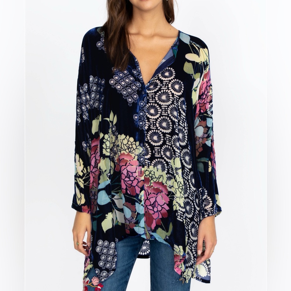 Johnny Was Sierra Burnout Cya Tunic Size XL